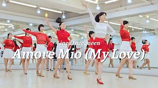 Amore Mio My Love Line Dance l Improver l 아모레 미오 라인댄스 l Linedancequeen l Junghye Yoon [upl. by Nylrehc]