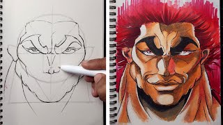 How to draw Yujiro Hanma step by step  REAL TIME  Baki [upl. by Waylon]