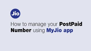 How to Manage Your Postpaid Number Using MyJio App  Jio [upl. by Hachman]