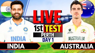 India vs Australia 1st Test Day 1  IND vs AUS Live Match Today  Live Cricket Match Today [upl. by Duhl]