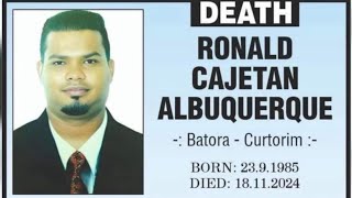 RIP RONALD CAJETAN ALBUQUERQUE  14 VARSACHO MOG TU KASHE VISARLE 😢 [upl. by Claud560]