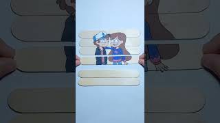 Mabel pines and dipper pines stick puzzle art gravityfalls drawing shorts [upl. by Birdie76]