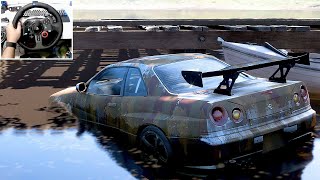 Rebuilding Nissan GTR R34 Forza Horizon 5 Logitech G29 Gameplay [upl. by Helsa]