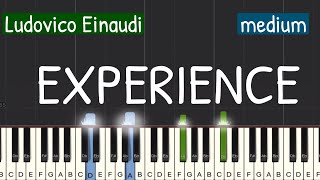 Ludovico Einaudi  Experience Piano Tutorial  Medium [upl. by Leafar]