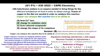 Cytochrome Oxidase amp Copper Synergy  202230U1P1 CAPE Chemistry [upl. by Dent]