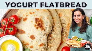 Yogurt Flatbread  4 INGREDIENT NAAN RECIPE [upl. by Knutson]