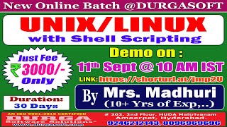 UNIXLINUX Online Training  DURGASOFT [upl. by Garrard749]