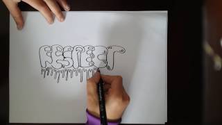 How to draw graffiti RESPECT [upl. by Wasserman]