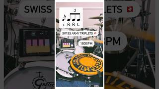 Super fast Swiss army triplets🇨🇭drums rudiments flams speed drumlessons gretschdrums [upl. by Granger]