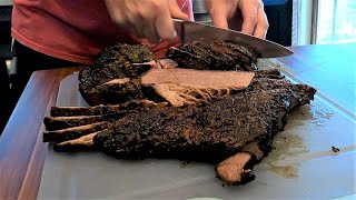 Applewood Smoked Brisket on the Weber Smokey Mountain [upl. by Yelnik]