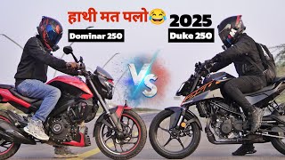 2025 Duke 250 Vs Dominar 250  Real Segment Killer🤯 हाथी मत पालो 😂 [upl. by Ecilef]