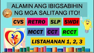 4PS UPDATE MGA SALITA AT KONSEPTO NA DAPAT MONG MALAMAN SA 4PS CVS RCCT MCCT UCT RETRO PAYMENT [upl. by Dimitry]