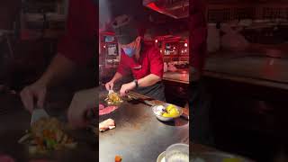 THIS HIBACHI CHEF IS A PROFESSIONAL MEAT BEATER 😱😂 gnb shorts food [upl. by Fortunia]