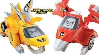 Transforming Dinos Vtech Switch amp Go Dinos T Don Pteranodon and Tonn Stegosaurus Robots to Cars [upl. by Emrich865]