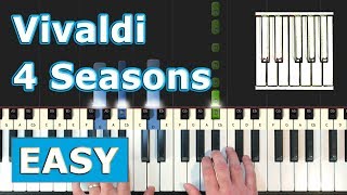 Vivaldi  Spring  Four Seasons  EASY Piano Tutorial  Sheet Music Synthesia [upl. by Eskil]