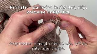 Front band  bind off  Dubbelstickat kantband  avmaskning [upl. by Ross433]