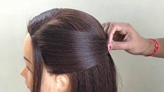 Easy Hairstyle For Party Wear  Easy Everyday Hairstyle For Workpartyoutgoing  تصفيفة الشعر الطرف [upl. by Ahsek]