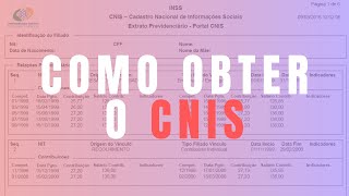 Como conseguir o CNIS através do portal meu INSS [upl. by Murdoch806]