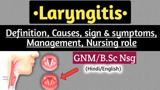 Laryngitis  Medical Surgical Nursing in Hindi nursingcriteria [upl. by Blondell265]