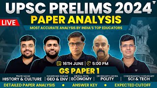 UPSC Prelims 2024 Paper Analysis  GS Paper 1 Answer Key Expected Cutoff  UPSC Unstoppables [upl. by Primrosa]