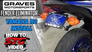 Graves Fender Eliminator Install on a 2015 YZFR3 from SportbikeTrackGearcom [upl. by Eidualc]