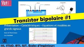 Cours délectronique  Transistor bipolaire 1  Présentation Caractéristiques Equations [upl. by Ssecnirp501]