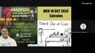 KRAZIFIZIX MATRIC MATH COCKCROW 2024 DAY 3  Calculus [upl. by Yrtneg]