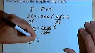 Simple Interest finding Principal Rate or Time 14127 [upl. by Ettevram274]