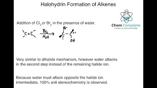 Halohydrin Formation of Alkenes [upl. by Nerland]