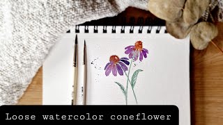 Loose watercolor coneflower [upl. by Norrat354]