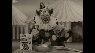 Retro Post Sugar Rice Krinkles Pickles The Clown Cereal Commercial 60s [upl. by Curran]