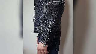 Rock Star Studded Python Leather King Scale Mens Jacket For Me By S1ck [upl. by Kcirddot]