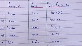 Irregular verbs Present tensePast tensePast participle [upl. by Okikuy]