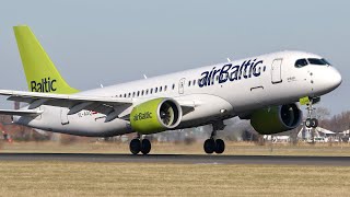 Airbus A220371  airBaltic  YLABR  BT315  RIXTLL [upl. by Schmitt]