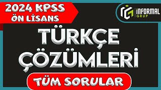 2024 KPSS Ön Lisans Türkçe Soruları ve Çözümleri  Tüm Sorular [upl. by Dnalram74]