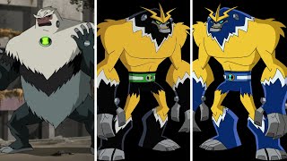 🇧🇷 Todas as Transformações do Shocksquatch  ben10 Dublado [upl. by Trebla]