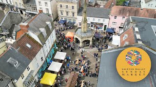 Shepton Mallet Sunday Market From Above [upl. by Levon961]