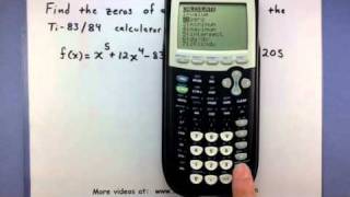 PreCalculus  Find the zeros of a function using the TI8384 calculator 2 [upl. by Neruat]