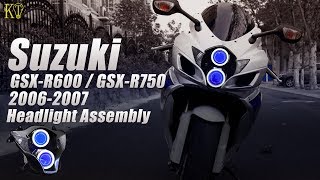 KT Custom Headlight For Suzuki GSXR600GSXR750 2006 2007 [upl. by Haletta]