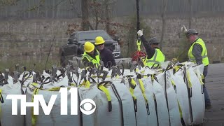 AGFC drops 600000 pounds of gravel from the sky onto Lake Conway  Heres why [upl. by Azaleah]