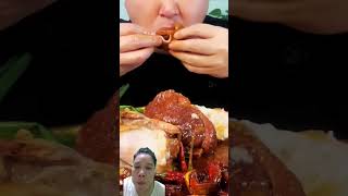 Big pork thigh mukbang youtubeshorts greenscreen [upl. by Catie]