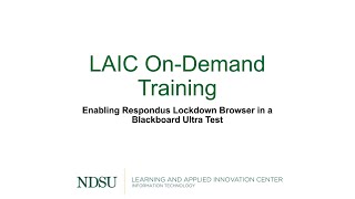 Enabling Respondus Lockdown Browser in a Blackboard Ultra Test [upl. by Ydnal]