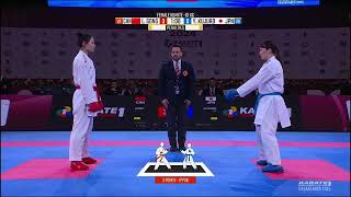 Karate Kumite Final  China vs Japan  Li Gong vs Yuki Kujuro  Casablanca 2024 61 Kg [upl. by Nuahsyar286]