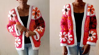 Granny square cardigan Retro daisy granny square [upl. by Shakti281]