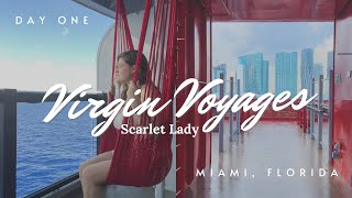 First Time Sailing with Virgin Voyages Scarlet Lady  Embarkation Day from Miami Florida  Gunbae [upl. by Atoiganap]