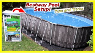 Bestway Pool Setup Costco Pool Bestway Platinum Pool Setup [upl. by Euqinorev]