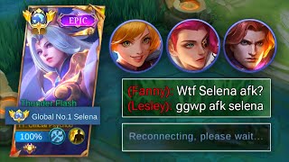 TOP GLOBAL SELENA NO INTERNET PRANK😂 THEY THINK IM NOOB  SELENA GAMEPLAY  Mobile Legends [upl. by Oicapot]