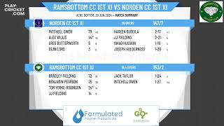 Ramsbottom CC 1st XI v Norden CC 1st XI [upl. by Oigroeg189]