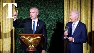 Biden welcomes NATO leaders to White House [upl. by Bloomer]