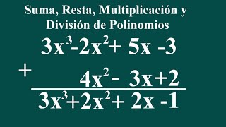 Operaciones con polinomios suma resta multiplicación y división de polinomios [upl. by Doble]